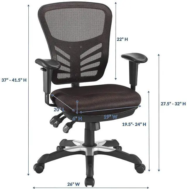 Alt view image 3 of 5 - Articulate Ergonomic Mesh Office Chair in Brown