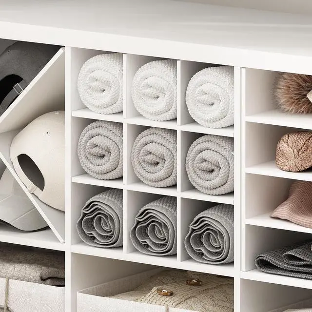 Alt view image 5 of 7 - Cubicle Cube Insert, 9-Compartment Cube Organizer, Fits into Furinno Extra Thick Cubes, for Organizers and Storage, White (Does not fit IKEA Kallax Shelving)