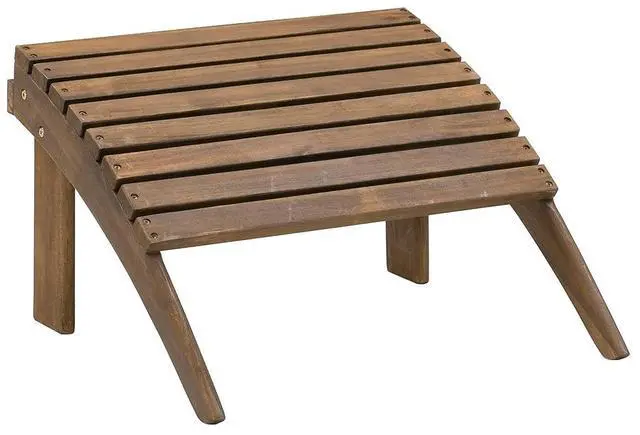 Main image of Home Dcor Linon Adirondack Woodstock Ottoman, Teak Stain, Acorn, 21.6"W x 21.06"D x 13.7"H