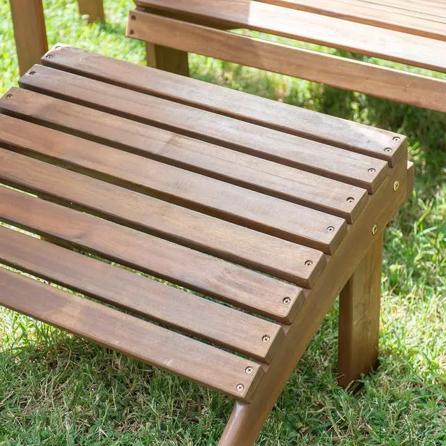 Alt view image 6 of 7 - Home Dcor Linon Adirondack Woodstock Ottoman, Teak Stain, Acorn, 21.6"W x 21.06"D x 13.7"H