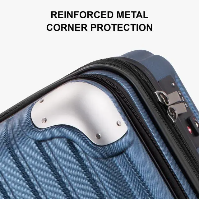 Alt view image 5 of 7 - LEVEL8 Grace Carry On Luggage Airline Approved, 20 Inch Expandable Hardside Carry On Suitcase With Wheels, Abs+Pc Small Luggage with Tsa Lock, Blue, 20-Inch