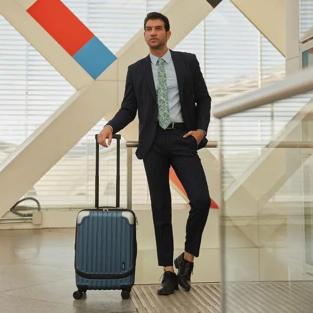 Alt view image 2 of 7 - LEVEL8 Grace Carry on Luggage 22x14x9 Airline Approved, 20 Inch Hard Shell Suitcases with Spinner Wheels, Abs+Pc Hard Case Luggages with Tsa Lock for Airplane, Blue