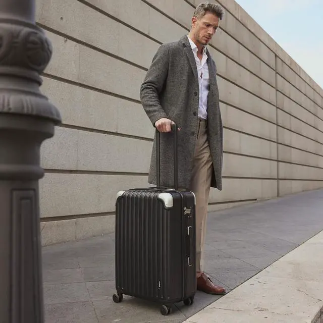 Alt view image 6 of 7 - LEVEL8 Grace Luggage, 28 Inch Hardside Suitcase, Abs+Pc Harshell Spinner Luggage with Tsa Lock, Spinner Wheels, Blue, 28 Inch