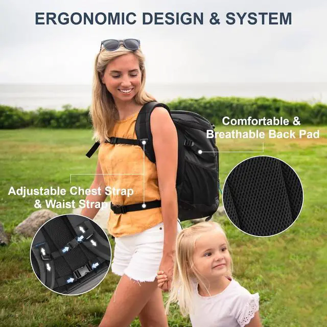 Alt view image 5 of 7 - SPARTER Backpack Cooler Insulated Leak Proof 33/49 Cans, 2 Insulated Compartments Thermal Bag, Portable Lightweight Beach Travel Camping Lunch Backpack for Men and Women