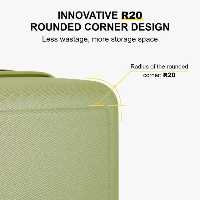 Alt view image 5 of 7 - LEVEL8 Carry on Luggage Airline Approved with Spinner Wheels, Lightweight Luminous Textured Travel Bags for Women Men, Tsa Lock Cabin Suitcase, 20 Inch, Pickle Green