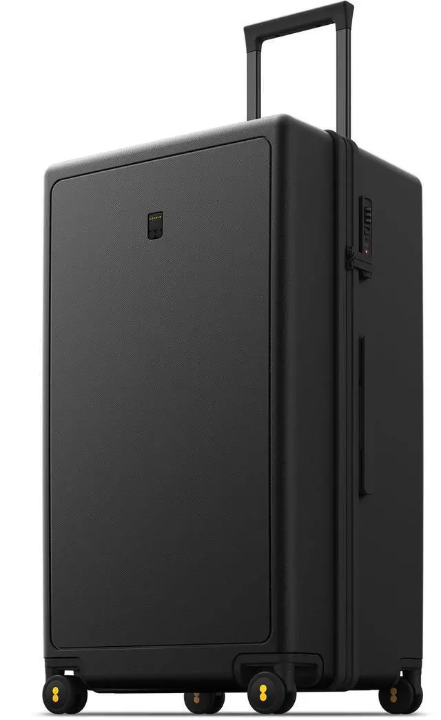 Main image of LEVEL8 Trunk Luggages, Large Suitcase 28 Inch Luggage with Spinner Wheels, Luminous Textured Checked Lightweight Hard Shell with Tsa Lock, Black