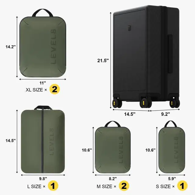 Alt view image 2 of 7 - LEVEL8 Carry on Luggage Airline Approved, Small Carry on Suitcases with Wheels, Lightweight Hardside Textured Luggage for Travel, Tsa Approved, 20-Inch, Black