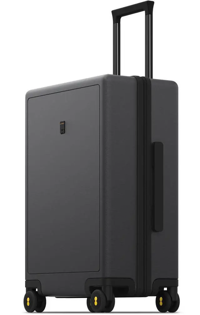 Main image of LEVEL8 Checked Luggage, Large Suitcase, Lightweight Luminous Textured Tsa Approved Medium Hardside Luggages with 8 Spinner Wheels, 24 Inch, Dark Grey