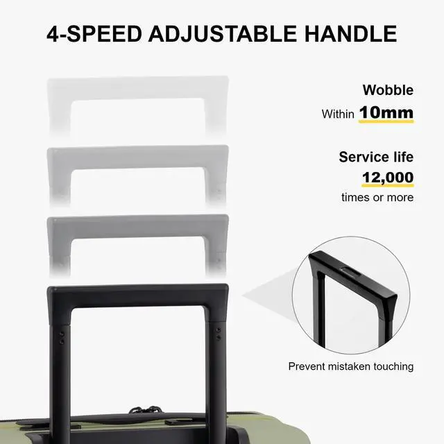 Alt view image 7 of 7 - LEVEL8 Carry on Luggage Airline Approved, Small Carry on Suitcases with Wheels, Lightweight Hardside Textured Luggage for Travel, Tsa Approved, 20-Inch, Pickle Green