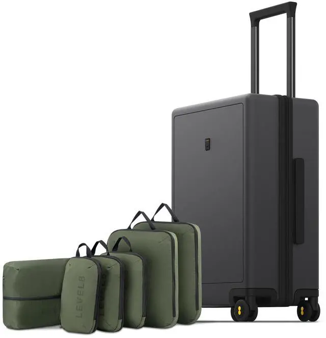 Main image of LEVEL8 Carry on Luggage Airline Approved, Small Carry on Suitcases with Wheels, Lightweight Hardside Textured Luggage for Travel, Tsa Approved, 20-Inch, Dark Grey