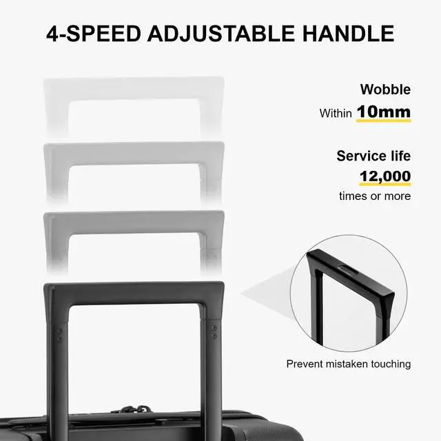 Alt view image 5 of 7 - LEVEL8 Checked Luggage, Large Suitcase, Lightweight Luminous Textured Tsa Approved Medium Hardside Luggages with 8 Spinner Wheels, 24 Inch, Dark Grey