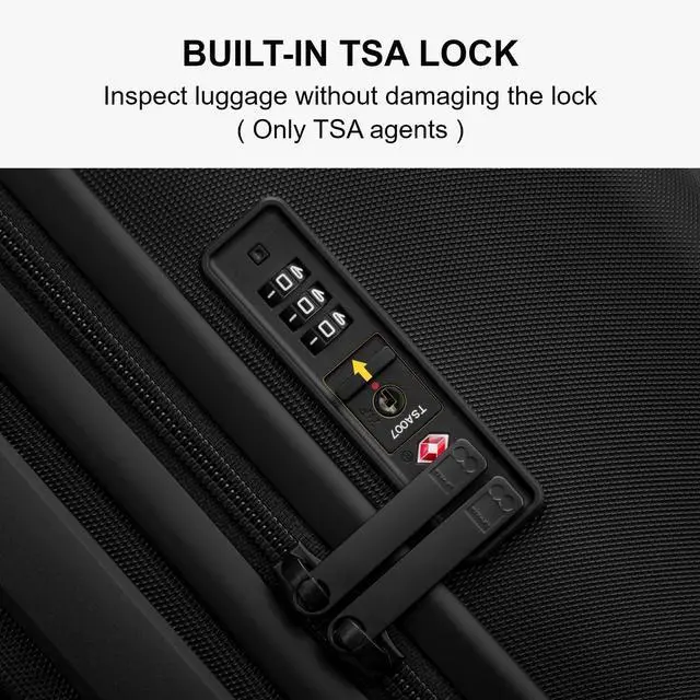 Alt view image 6 of 7 - LEVEL8 Carry on Luggage Airline Approved, Small Carry-on Suitcases with Wheels, Lightweight Hardside Luminous Textured with Spinner Wheel, Tsa Lock, 18 Inch, Black