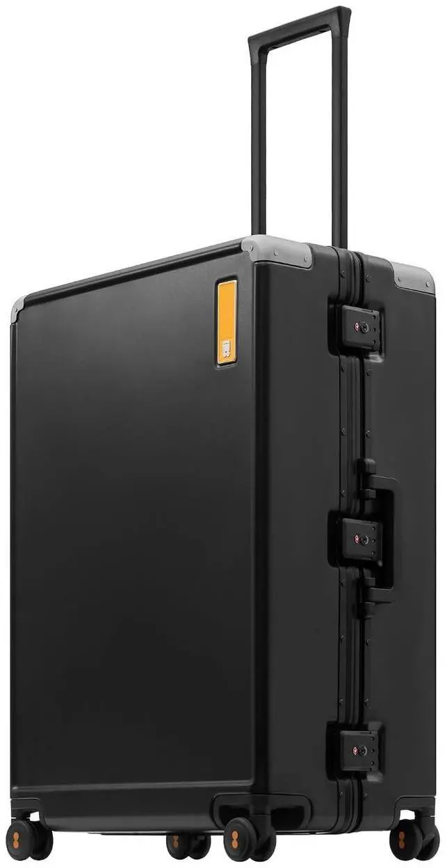 Main image of LEVEL8 Zipperless Checked Luggage Large Suitcase with Wheels 28 Inch Aluminum Frame Luggage Hard Shell Suitcases with Tsa Locks, Black