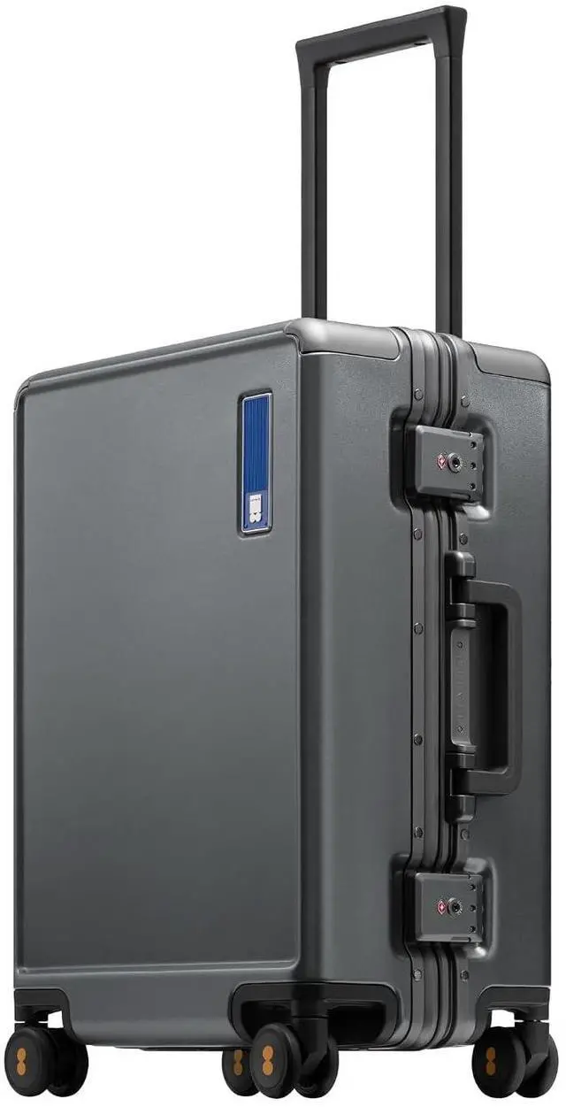 Main image of LEVEL8 Zipperless Carry On Luggage Airline Approved with Aluminum Frame, Hard Shell Suitcase with Spinner Wheels, Metal Checked Luggage with Double Tsa Locks, 20 Inch, Grey