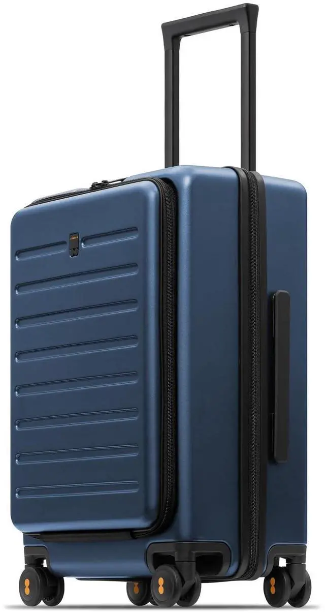 Main image of LEVEL8 Road Runner Carry On Luggage with Front Compartment, 20 Inch Lightweight Hard Shell Suitcases with Wheels Airline Approved, Tsa Locks for Luggage, Blue,21.46" x 14.57" x 9.45"