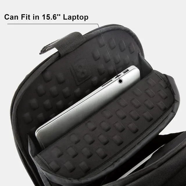 Alt view image 5 of 7 - LEVEL8 Laptop Backpack, Work Backpack for Men Women, Travel Computer Bag for Business Fits 15.6" Laptop and Notebook - Black