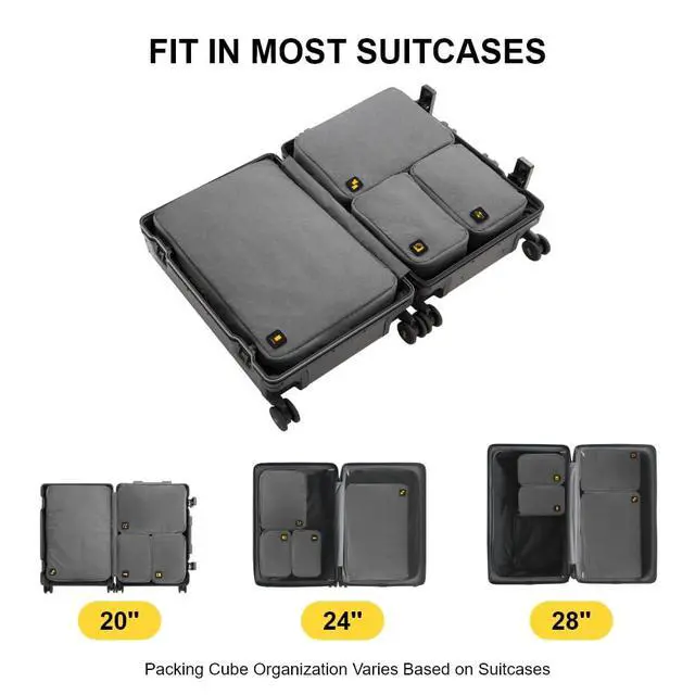 Alt view image 5 of 5 - LEVEL8 4 Set Packing Cubes Travel Luggage Packing Organizers