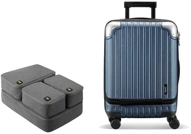 Main image of LEVEL8 Grace Expandable 20" Carry-On Luggage with 4 PC Organizer Packing Cubes - Blue, Carry-On 20-Inch