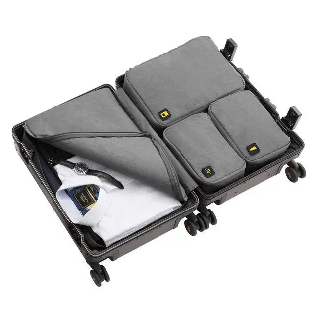 Alt view image 7 of 7 - LEVEL8 Grace Expandable 20" Carry-On Luggage with 4 PC Organizer Packing Cubes - Blue, Carry-On 20-Inch