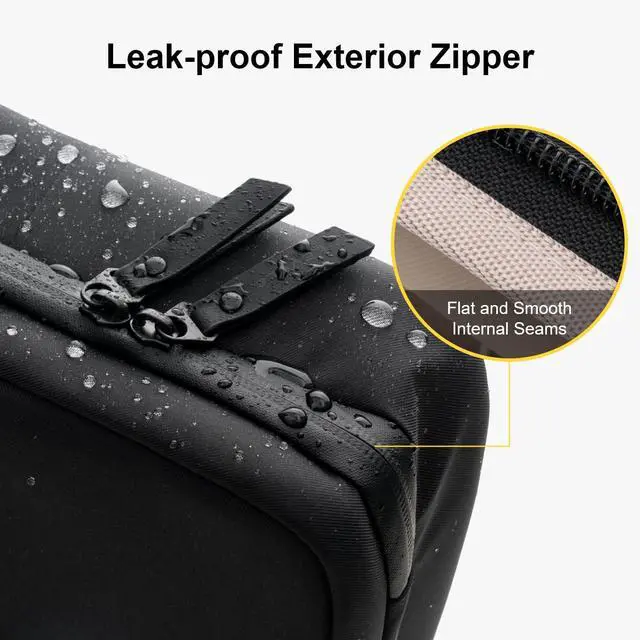 Alt view image 4 of 7 - LEVEL8 Travel Toiletry Bag for Women Men, Travel Organizer Water Repellent, Makeup Organizer with Hang Hook for Travel Accessories, Large/Black