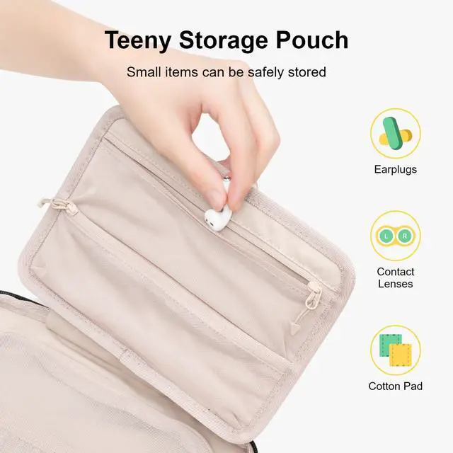 Alt view image 7 of 7 - LEVEL8 Travel Toiletry Bag for Women Men, Travel Organizer Water Repellent, Makeup Organizer with Hang Hook for Travel Accessories, Large/Black
