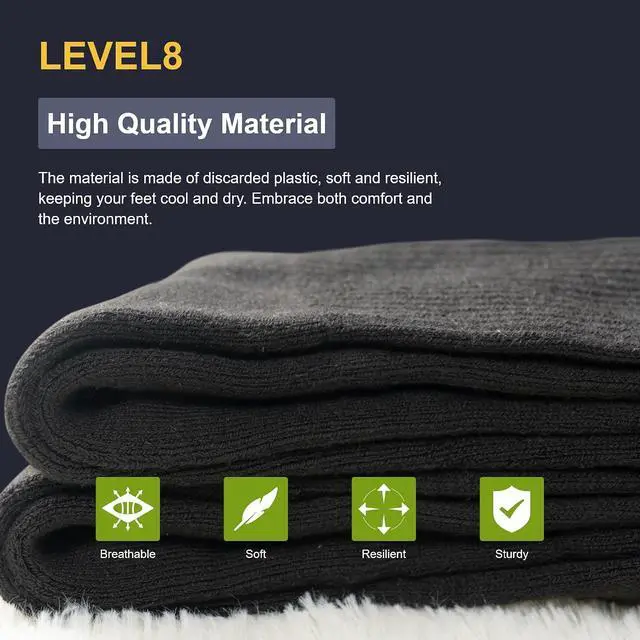 Alt view image 6 of 7 - LEVEL8 Mens Work Crew Socks, Comfy Mid Calf Dress Socks, Moisture Wicking, Running and Exercise, 6 Pairs