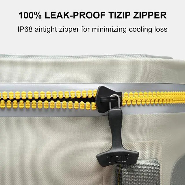 Alt view image 3 of 7 - SPARTER Portable Soft Cooler 12 Cans, IP68 Tizip Leak-Proof Zipper for Camping, Fishing, Beach, Outdoors Insulated Ice Chest with Reusable Ice Pack