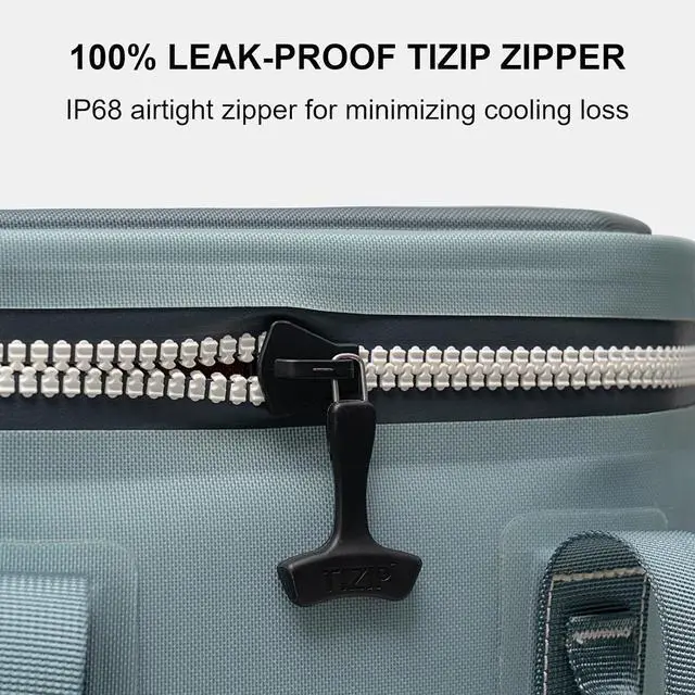 Alt view image 3 of 7 - SPARTER Portable Soft Cooler 12 Cans, IP68 Tizip Leak-Proof Zipper for Camping, Fishing, Beach, Outdoors Insulated Ice Chest with Reusable Ice Pack