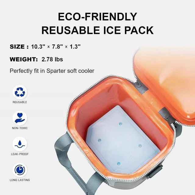 Alt view image 7 of 7 - SPARTER Portable Soft Cooler 12 Cans, IP68 Tizip Leak-Proof Zipper for Camping, Fishing, Beach, Outdoors Insulated Ice Chest with Reusable Ice Pack