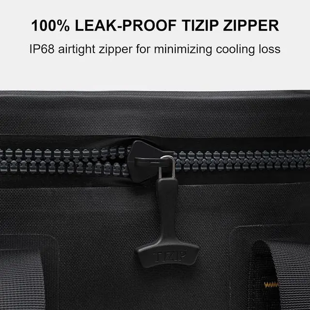 Alt view image 3 of 7 - SPARTER Portable Soft Cooler 12 Cans, IP68 Tizip Leak-Proof Zipper for Camping, Fishing, Beach, Outdoors Insulated Ice Chest with Reusable Ice Pack