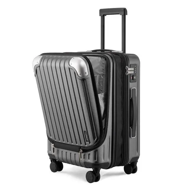 Alt view image 2 of 7 - LEVEL8 Grace Expandable 20" Carry-On Luggage with 4 PC Organizer Packing Cubes - Grey, Carry-On 20-Inch