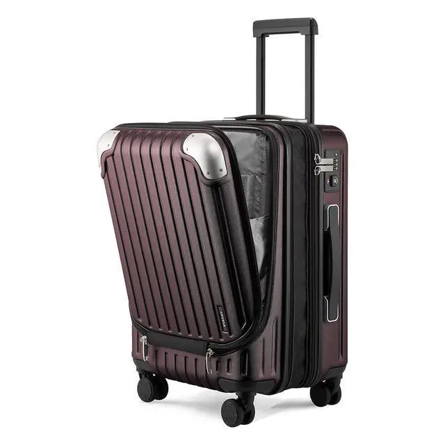 Alt view image 2 of 7 - LEVEL8 Grace Expandable 20" Carry-On Luggage with 4 PC Organizer Packing Cubes - Red, Carry-On 20-Inch