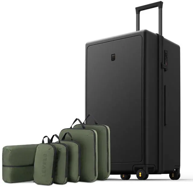 Main image of LEVEL8 Luminous 28 Inch Black Luggage with 6 Set Packing Cubes