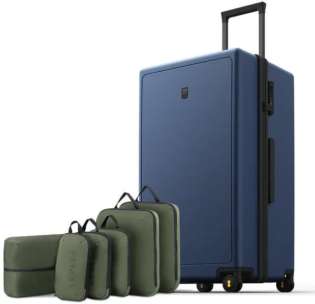 Main image of LEVEL8 Luminous 28 Inch Navy Luggage with 6 Set Packing Cubes