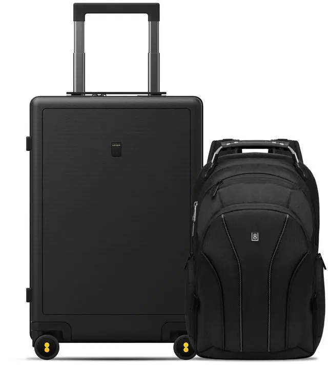 Main image of LEVEL8 Luminous Carry On Luggage 20" Inch with Laptop Backpack-Black