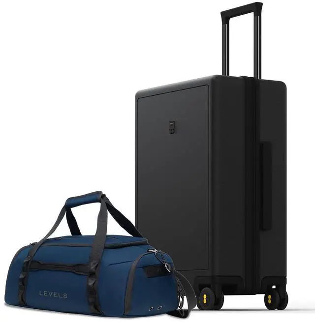 Main image of LEVEL8 Luminous 24 Inch Checked Luggage with Water Resistant Travel Duffle Bag
