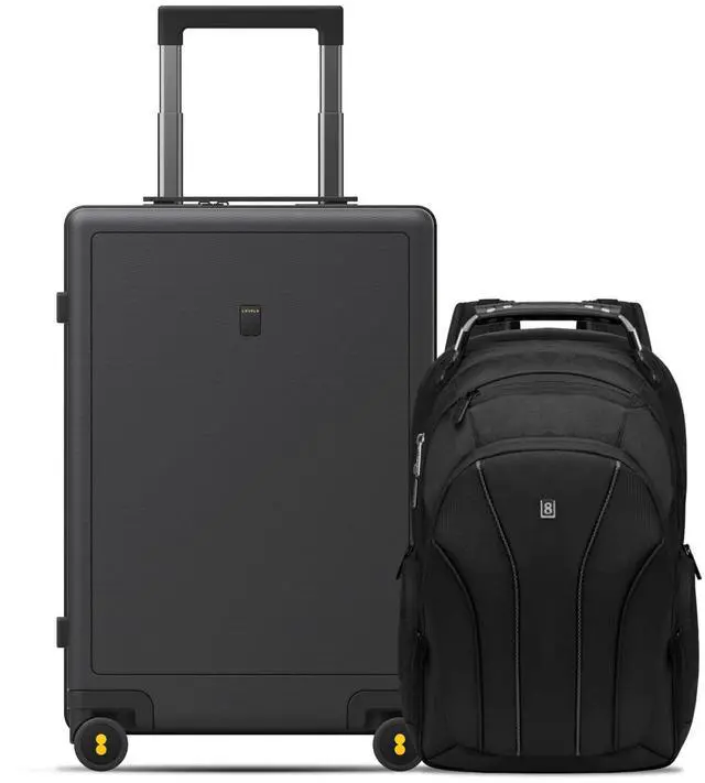 Main image of LEVEL8 Luminous Carry On Luggage 20" Inch with Laptop Backpack-Grey