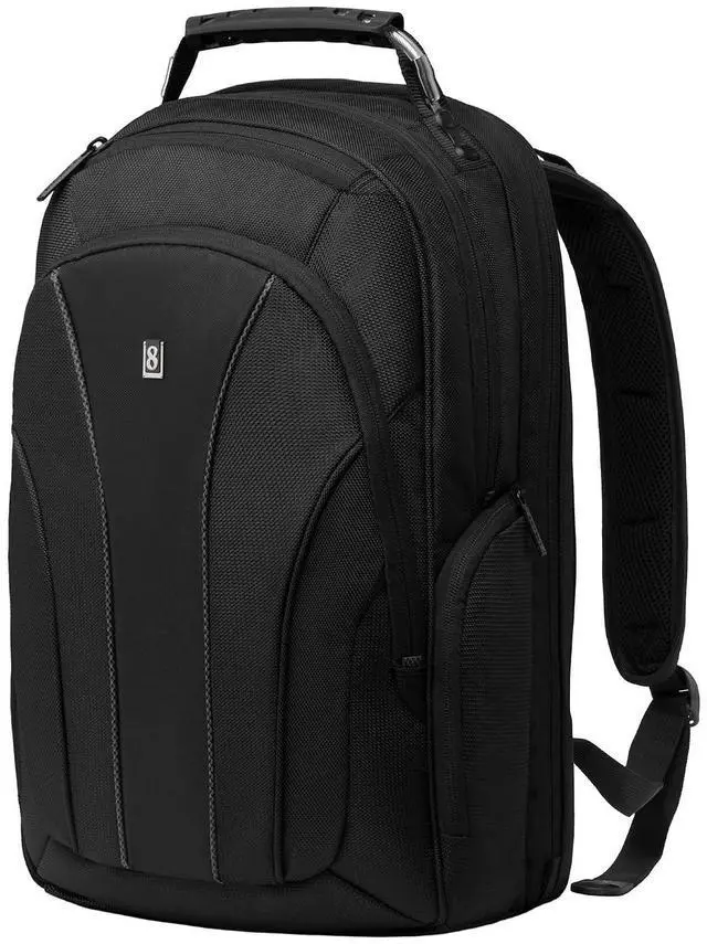 Alt view image 6 of 7 - LEVEL8 Luminous Carry On Luggage 20" Inch with Laptop Backpack-Black