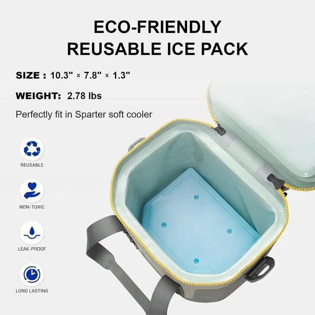 Alt view image 5 of 7 - SPARTER Portable Soft Cooler 12 Cans, IP68 Tizip Leak-Proof Zipper for Camping, Fishing, Beach, Outdoors Insulated Ice Chest with Reusable Ice Pack