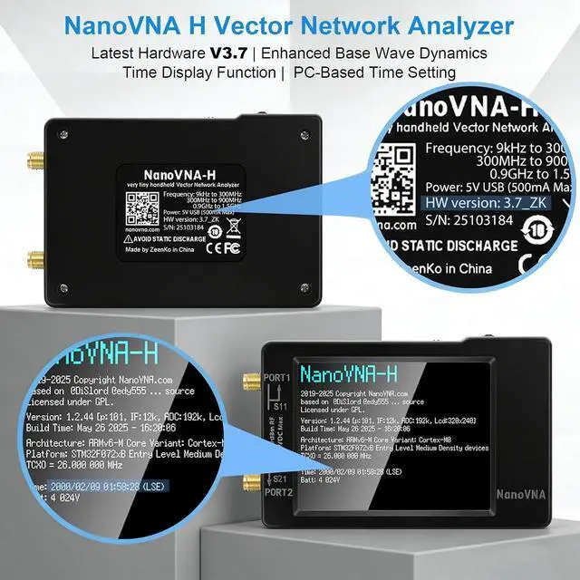 Alt view image 2 of 7 - AURSINC NanoVNA-H4 Vector Network Analyzer 9KHz -1.5GHz HF VHF UHF Antenna Analyzer + Handheld Antenna Cable - RF Coax SMA Male to UHF Female SO-239 Cable 2-Pack