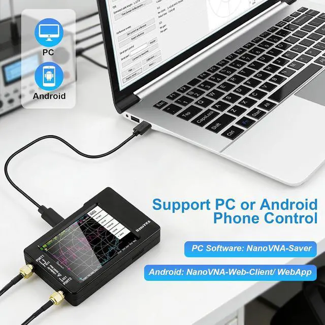 Alt view image 6 of 7 - AURSINC NanoVNA-H4 Vector Network Analyzer 9KHz -1.5GHz HF VHF UHF Antenna Analyzer + Handheld Antenna Cable - RF Coax SMA Male to UHF Female SO-239 Cable 2-Pack