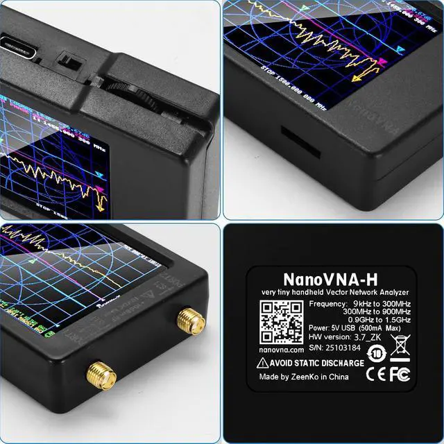 Alt view image 5 of 7 - AURSINC NanoVNA-H Vector Network Analyzer 9KHz to1.5GHz HF VHF UHF Antenna Analyzer with Handheld Antenna Cable - RF Coax SMA Male to UHF Female SO-239 Cable