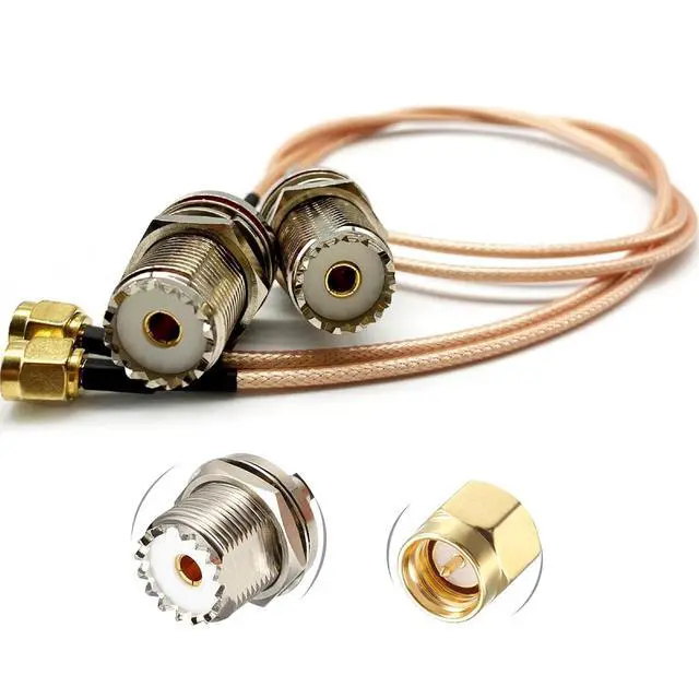 Alt view image 7 of 7 - AURSINC NanoVNA-H Vector Network Analyzer 9KHz to1.5GHz HF VHF UHF Antenna Analyzer with Handheld Antenna Cable - RF Coax SMA Male to UHF Female SO-239 Cable
