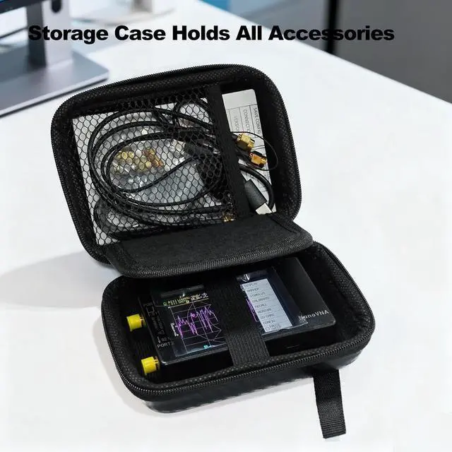 Alt view image 7 of 7 - AURSINC NanoVNA-H4 Vector Network Analyzer 9KHz -1.5GHz HF VHF UHF Antenna Analyzer + Handheld Antenna Cable - RF Coax SMA Male to UHF Female SO-239 Cable 2-Pack