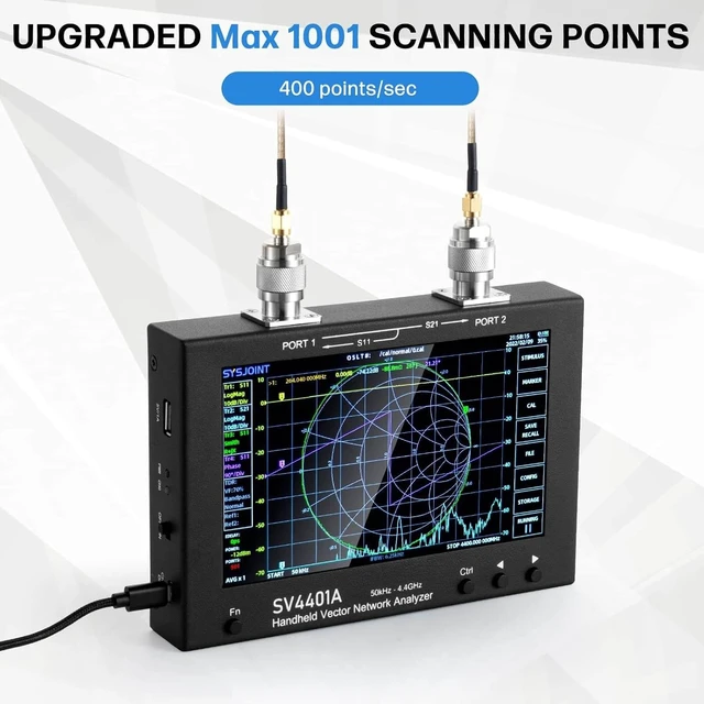 Alt view image 4 of 7 - 7-Inch NanoVNA SV4401A Vector Network Analyzer, 50KHz-4.4GHz, with 6700mAh Battery & 8GB Storage