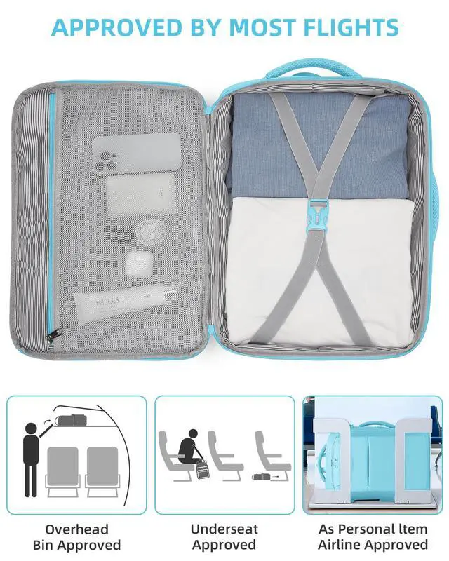 Alt view image 7 of 7 - LARVENDER Carry on Luggage 22x14x9 Airline Approved, Expandable 20 Inch Hardside Large Suitcase with Wheels TSA Lock, Lightweigh PC+ABS Travel Carry-on Suitcases for Women and Men, Cotton Candy