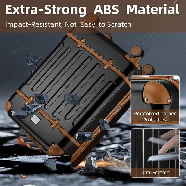 Alt view image 5 of 7 - LARVENDER Carry On Luggage 22x14x9 Airline Approved with Spinner Wheels, Expandable 20 Inch Luggage with TSA Lock, Hard Shell Carry On Suitcases for Women Men, Black