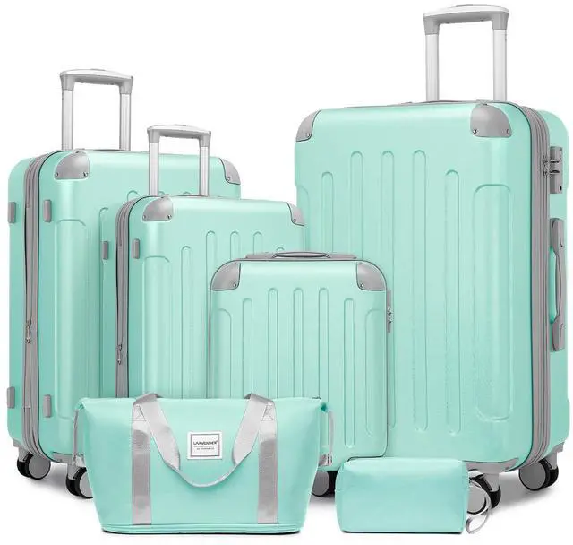 Main image of LARVENDER Luggage Sets 6 Piece, Expandable Luggage Set Clearance for Women, Suitcases with Wheels, Hardside Hard Shell Travel Luggage with TSA Lock, Mint Green