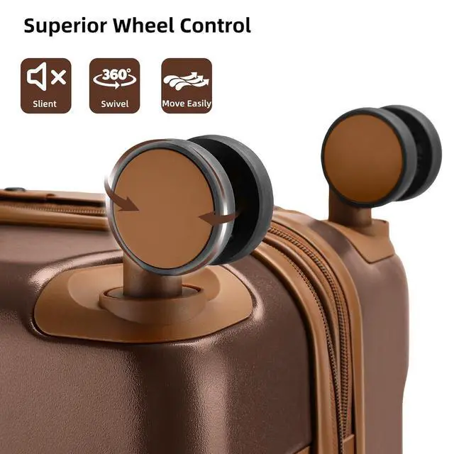 Alt view image 6 of 6 - LARVENDER Carry On Luggage 22x14x9 Airline Approved with Spinner Wheels, Expandable 20 Inch Luggage with TSA Lock, Hard Shell Carry On Suitcases for Women Men, Maple