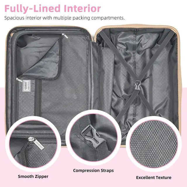 Alt view image 5 of 6 - LARVENDER Carry On Luggage 22x14x9 Airline Approved with Spinner Wheels, Expandable 20 Inch Luggage with TSA Lock, Hard Shell Carry On Suitcases for Women Men, Berry